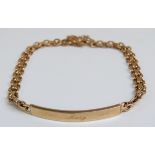 A 9ct gold identity bracelet, 9.4g