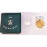 1980 proof gold full sovereign, cased with certificate