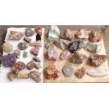 Thirty-five large mineral samples including amethyst, gypsum etc