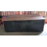 Industrial/haberdashery/shopfitting ammunition box style twin handled metal trunk with hinged