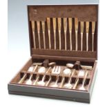 Six place setting canteen of bronze cutlery