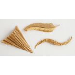 Ugo Correani designer brooch 'Paper Plane' and two other retro/designer feather brooches