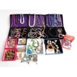 A collection of costume jewellery including pearl necklaces, designer necklaces, watches, bracelets,