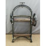 T Miles and Co Cinderford cast iron mangle 'The Fleet Wringer', H145cm