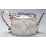 Silver plated presentation teapot engraved 'Penrith Agricultural Society 1874 the gift of John