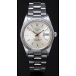 Rolex Oyster Perpetual Date automatic gentleman's wristwatch ref. 15200 with date aperture, silver