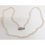 A single cultured pearl necklace