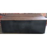 Industrial/haberdashery/shopfitting ammunition box style twin handled metal trunk with hinged