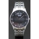 Citizen Eco-Drive Stiletto gentleman's wristwatch ref. G870 with silver hands and baton markers,