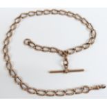 A 9ct rose gold Albert/ watch chain, 34g, 38cm long