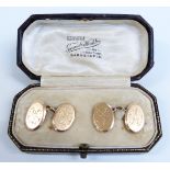 A pair of Victorian 15ct gold cufflinks by Georg Jensen, Birmingham 1894, in original box