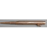 Sampson Mordan hallmarked 9ct gold propelling pencil, length when extended 12cm, weight 26.8g