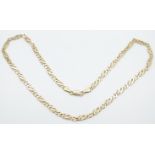 A 9ct gold necklace made up of knotted links, 12.8g, 22cm drop.