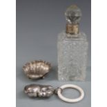 Victorian hallmarked silver shell shaped salt, Birmingham 1897, length 6cm weight 10g, hallmarked