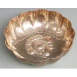 Modern hallmarked silver fruit bowl of lobed design, London 1982 maker Edward C Cole, with 24cm,