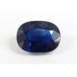 An oval cut natural sapphire, approximately 0.45ct