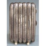 George V hallmarked silver cigarette/cigar case with ribbed body, London 1911, length 8.5, weight