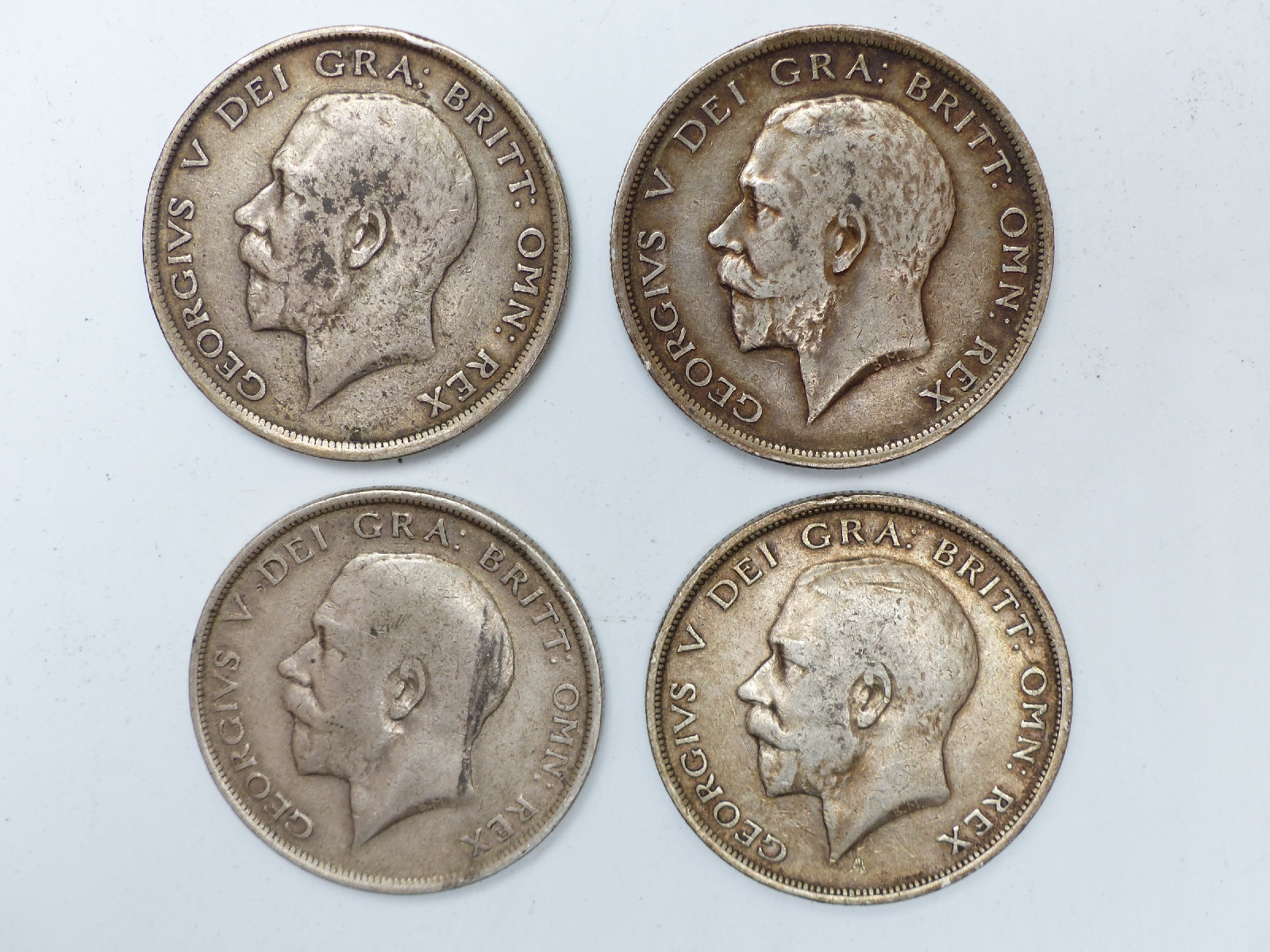 Four George V half crowns dated 1914, 1915, 1916 and 1918 - Image 2 of 2