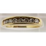 An 18ct gold half eternity ring set with diamonds, 2.7g, size K