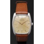 Longines gentleman's wristwatch ref. 866 1062 2 with date aperture, two tone hands and baton