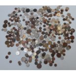 A collection of largely overseas coinage, small silver content, in a Queen Victoria commemorative