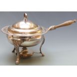 Silver plated food warmer with spirit burner, height 28cm