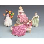 Royal Doulton figures Biddy Pennyfarthing and Fair Lady, Franklin Mint Cinderella and Sleeping
