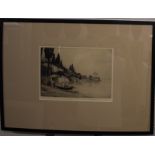 Percival Gaskell pair of signed etchings of Italian lakes, one Como the other Garda, each 19 x 26cm,