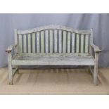 Lister style teak garden bench, L157cm