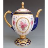House of Fabergé, hand decorated and gilded pedestal Imperial teapot, H23cm