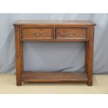 Stained pine buffet, W110 x D40 x H88cm