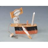 John Maltby (b1936) model of a ship Cleopatra, signed to base, H13cm