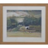 Lin Williams pastel landscape Ozleworth Park, signed lower right, 35 x 45cm