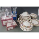 Royal Albert boxed crystal, Paragon Country Lane dinner and tea ware, John Jenkins boxed crystal