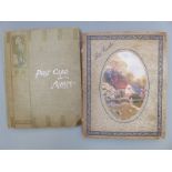 Two Edwardian postcard albums, each containing around 140 postcards to include WWI, glamour,