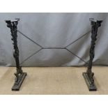 Cast iron pub table base, length 85cm