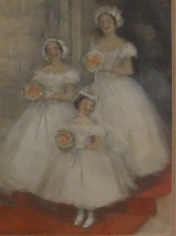John Strickland Goodall (1908-1996) 'The Bridesmaids' watercolour with pencil heightened with - Image 2 of 3