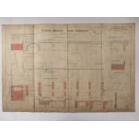 Tower Bridge, London, Victorian architect's or civil engineering drawing depicting the South