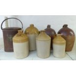 Six stoneware jars including James Ewins & Son, Newport; Spreckley, Worcester; Price, Bristol; Moore