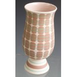 Poole Pottery retro pedestal freeform vase, shape no.703, signed to base, H19cm