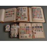 Two albums of Commonwealth, foreign stamps, all periods and two other albums and loose stamps