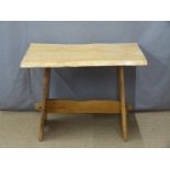 Ash or oak plank top table, width 91cm