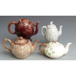 Doulton Slaters, Minton Aesthetic period, Belleek and Bramald teapots, tallest 18cm