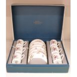 Royal Worcester boxed coffee set decorated in Roanoke pattern