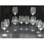 Ten Royal Worcester wine glasses comprising six 25cm tall and four 22cm tall