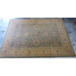 Royal Palace green and beige ground rug, 340x240cm