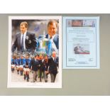 Joe Royal signed photo montage Everton FC Managing 'The Toffees' to 1995 FA Cup Victory, 41 x