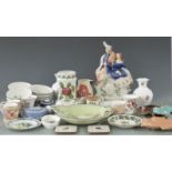 Collection of Portmerion Botanic Garden ceramics including a rolling pin, Wedgwood, Aynsley, vintage