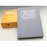 The Times Atlas of The World in slip together with an FAC X2 construction kit box