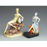 Two Kevin Francis limited edition figurines Beach Belle 268/750 and Tea with Clarice Cliff 1,366/